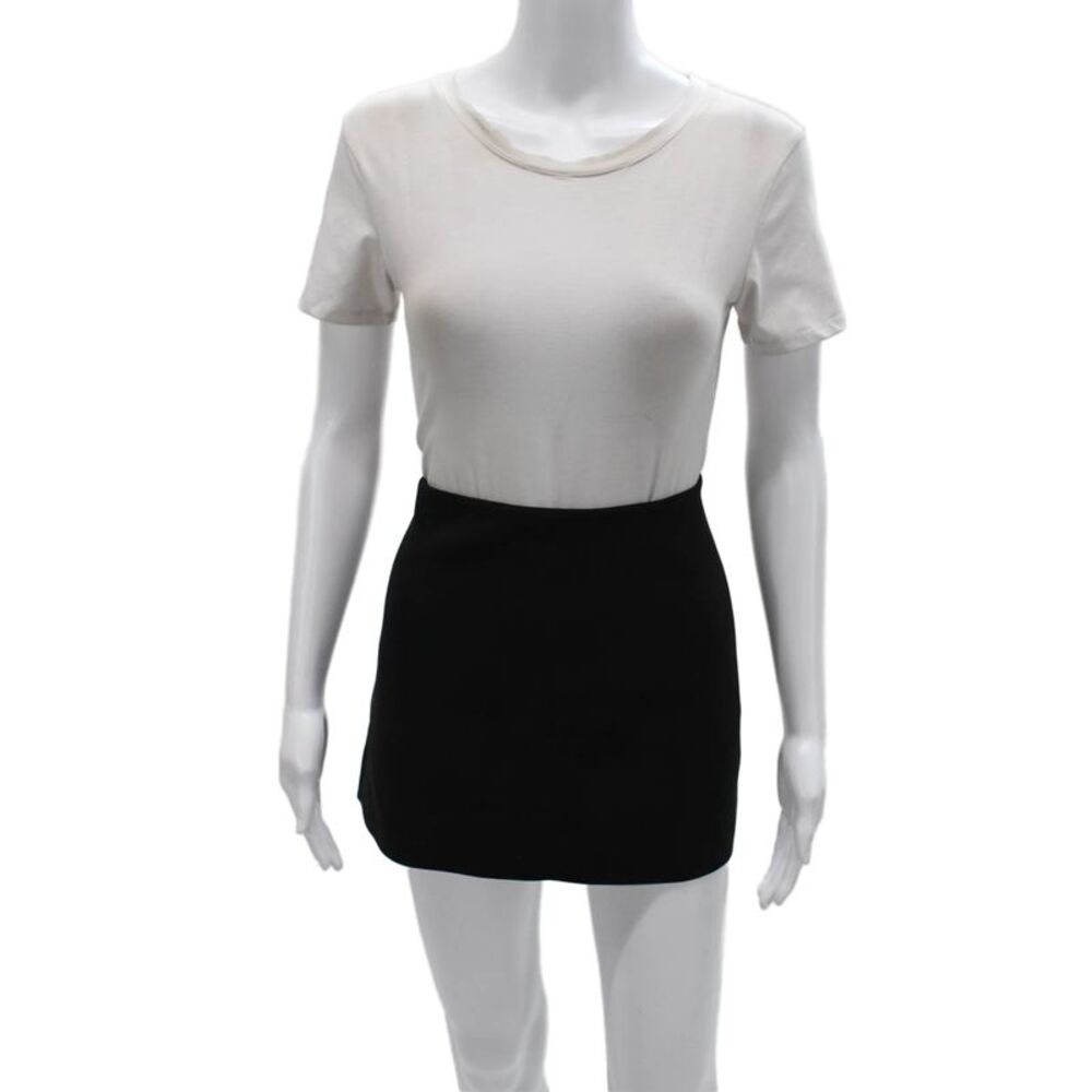 Witchery Womens Mini Skirt Black Zip 60% Acetate Short Size 8